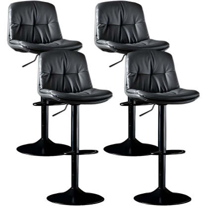 Adjustable Leather Swivel Bar Stool