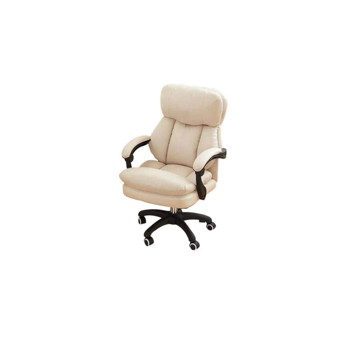 White Leather Adjustable Ergonomic Swivel Office Chair — Dark Gray