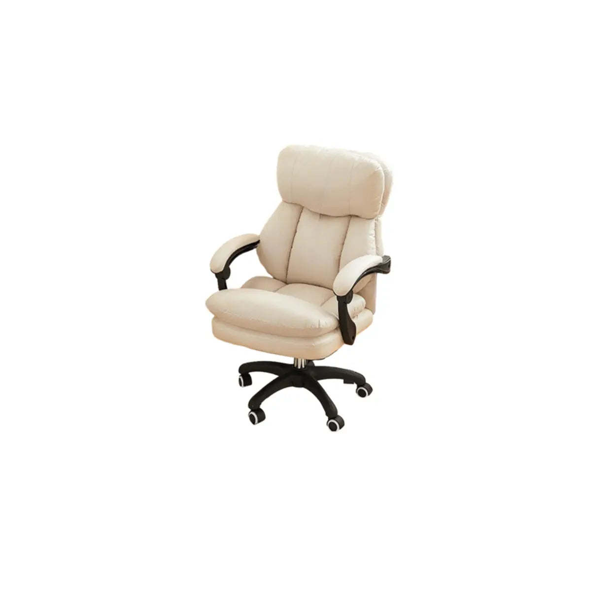 White Leather Adjustable Ergonomic Swivel Office Chair — Dark Gray