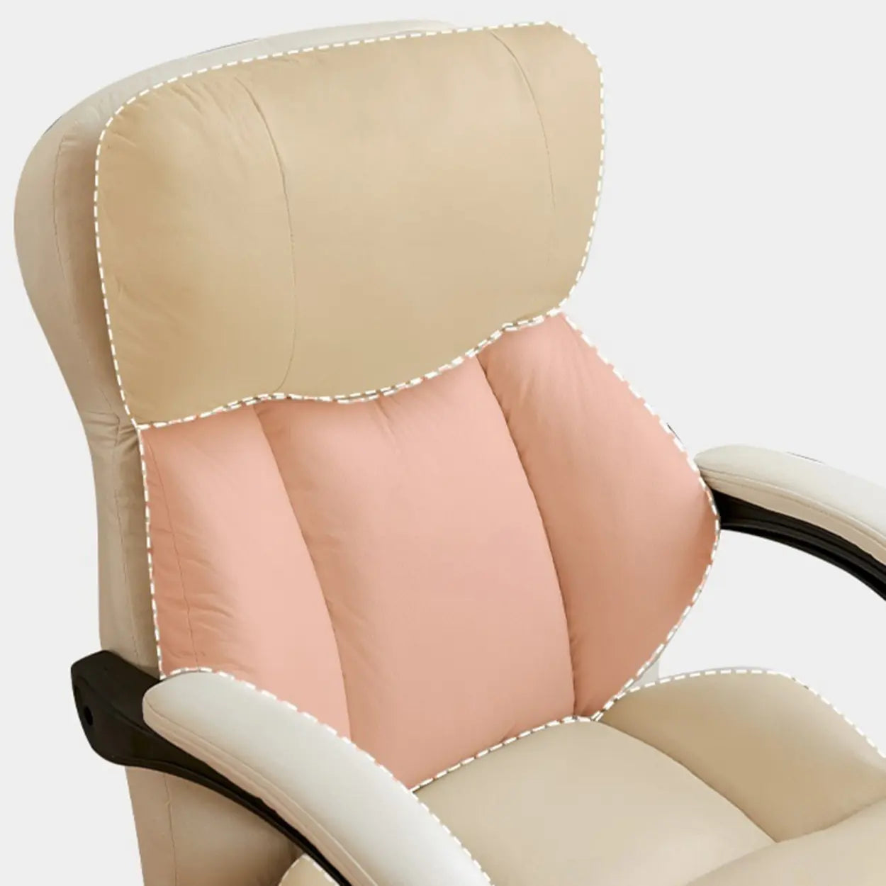 White Leather Adjustable Ergonomic Swivel Office Chair