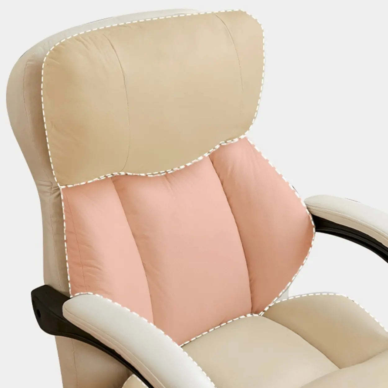 White Leather Adjustable Ergonomic Swivel Office Chair