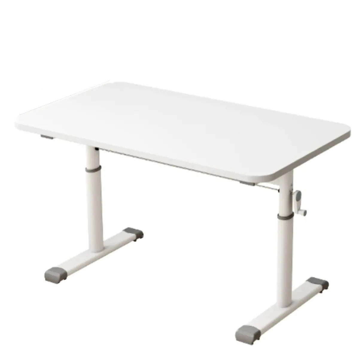 Adjustable Wood T-Shape Computer Desk — Without Chairs / Grey