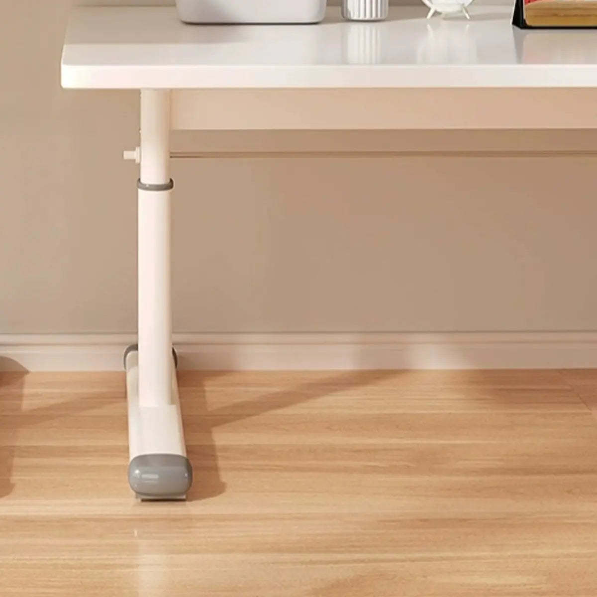 Adjustable Wood T-Shape Computer Desk — Without Chairs / Grey