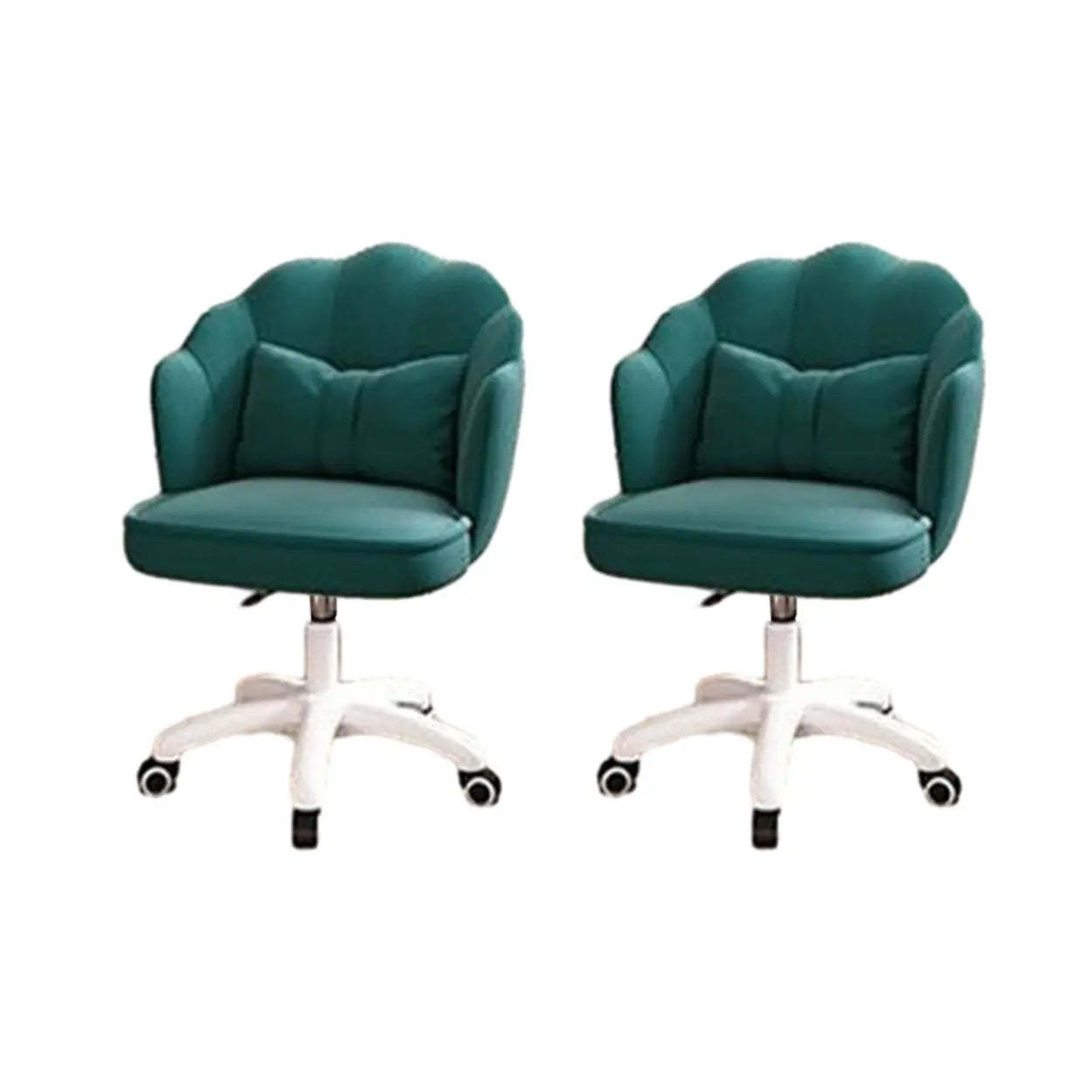 Milky White Shell Upholstered Swivel Vanity Chair