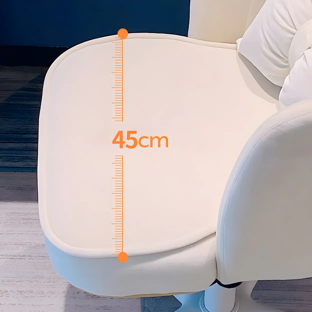 Milky White Shell Upholstered Swivel Vanity Chair
