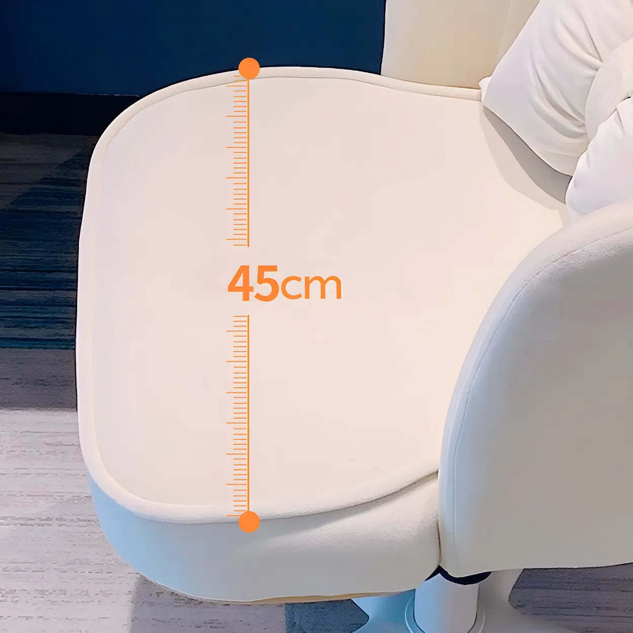 Milky White Shell Upholstered Swivel Vanity Chair
