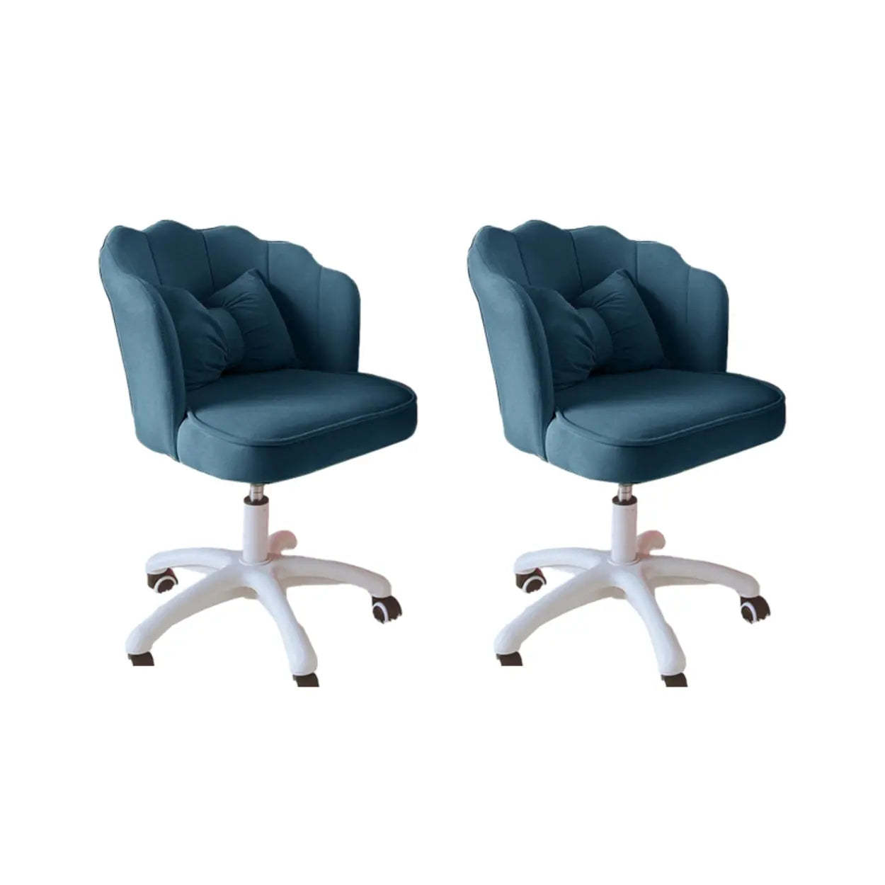 Milky White Shell Upholstered Swivel Vanity Chair