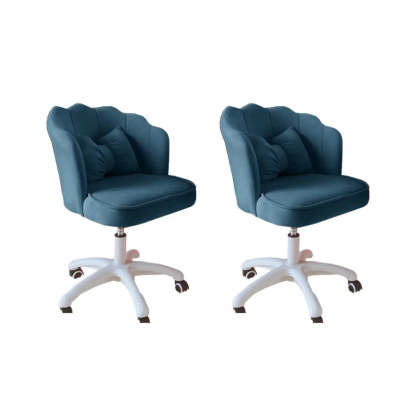 Milky White Shell Upholstered Swivel Vanity Chair