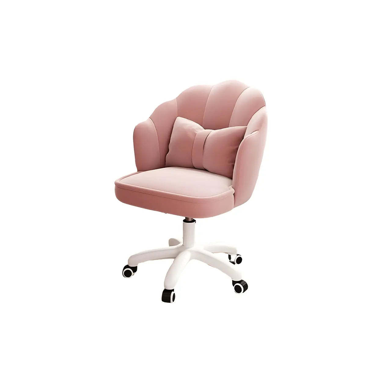 Milky White Shell Upholstered Swivel Vanity Chair — Light Gray / 2 Piece Set