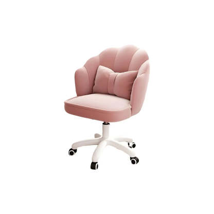 Milky White Shell Upholstered Swivel Vanity Chair — Light Gray / 2 Piece Set