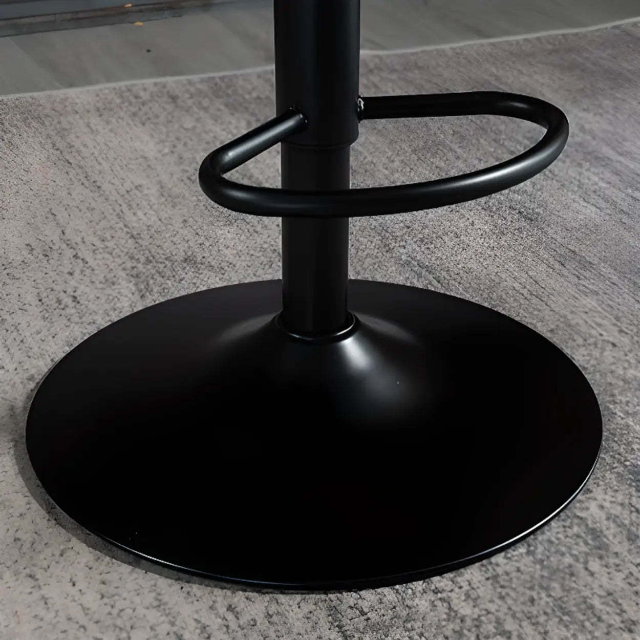 Adjustable Leather Swivel Bar Stool with Arms — Gray/ Yellow / Black