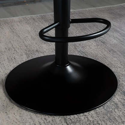 Adjustable Leather Swivel Bar Stool with Arms — Gray/ Yellow / Black