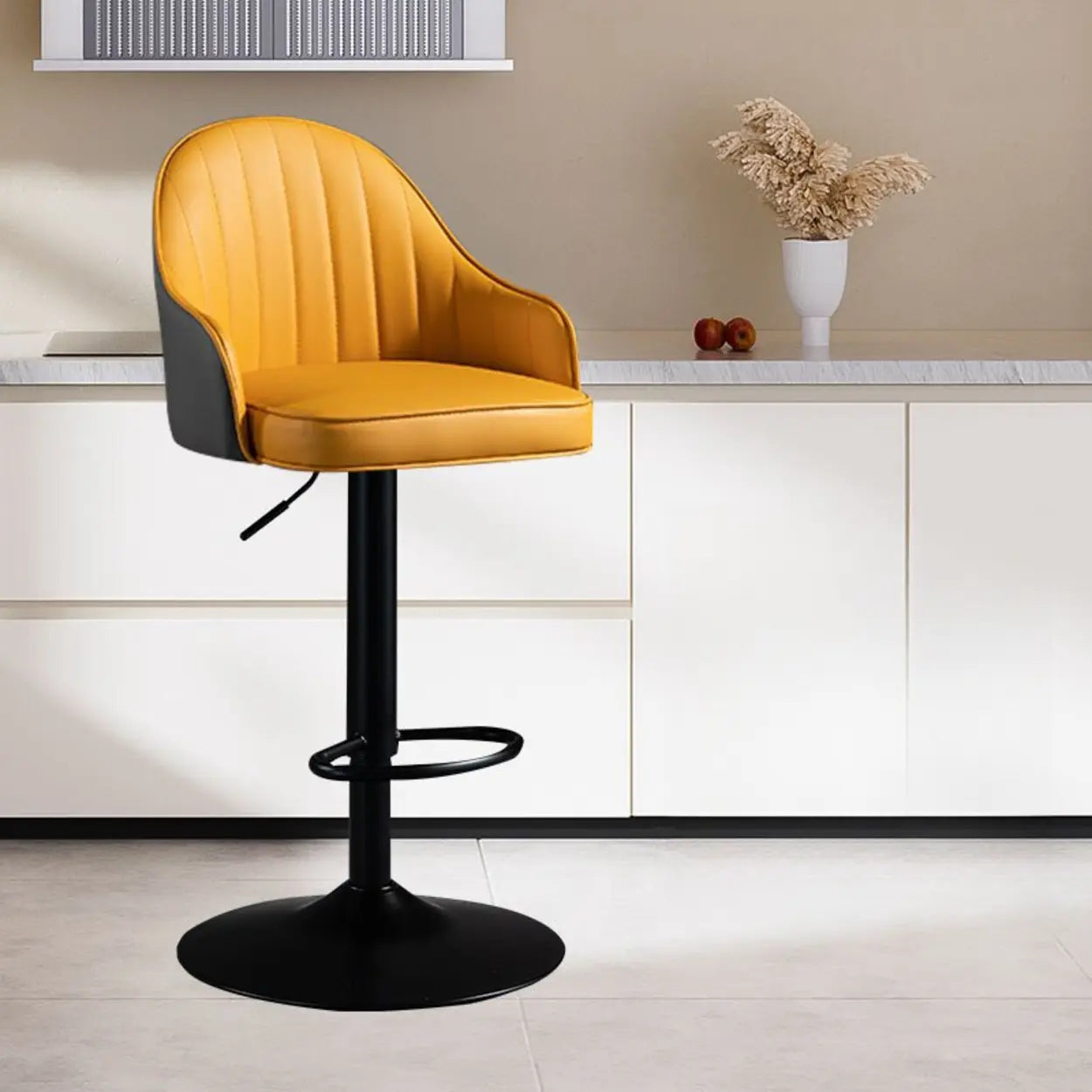 Modern arms gray bar & counter stools — Black