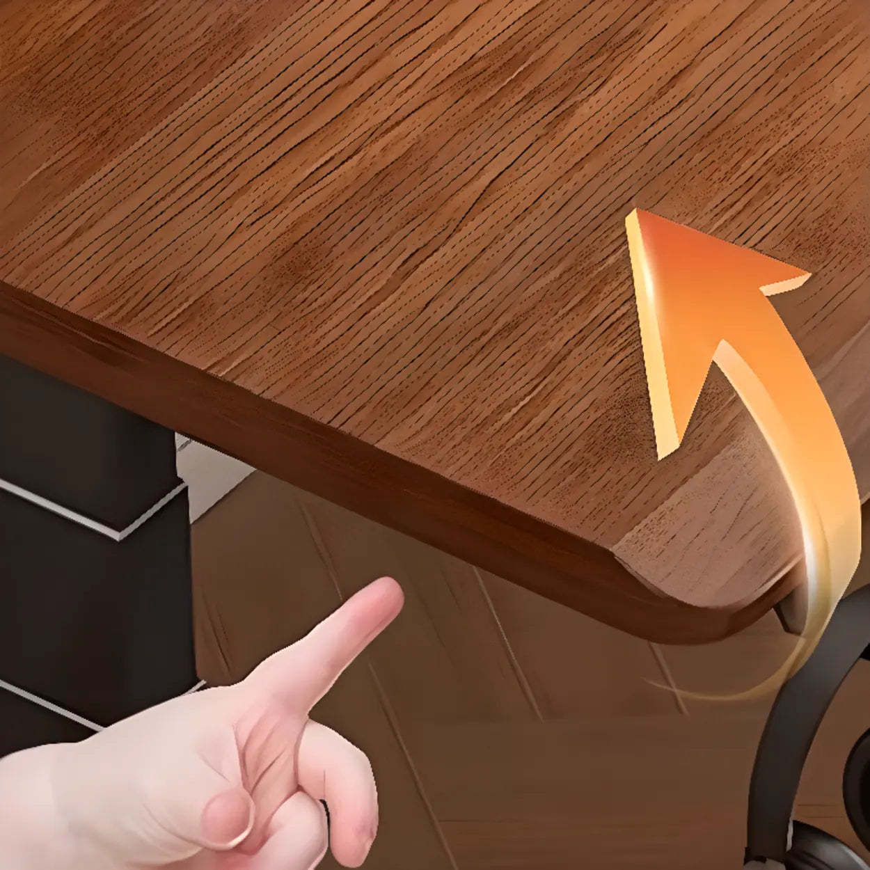 Adjustable Nut-Brown Wood Computer Desk — Nut-Brown / Table Only