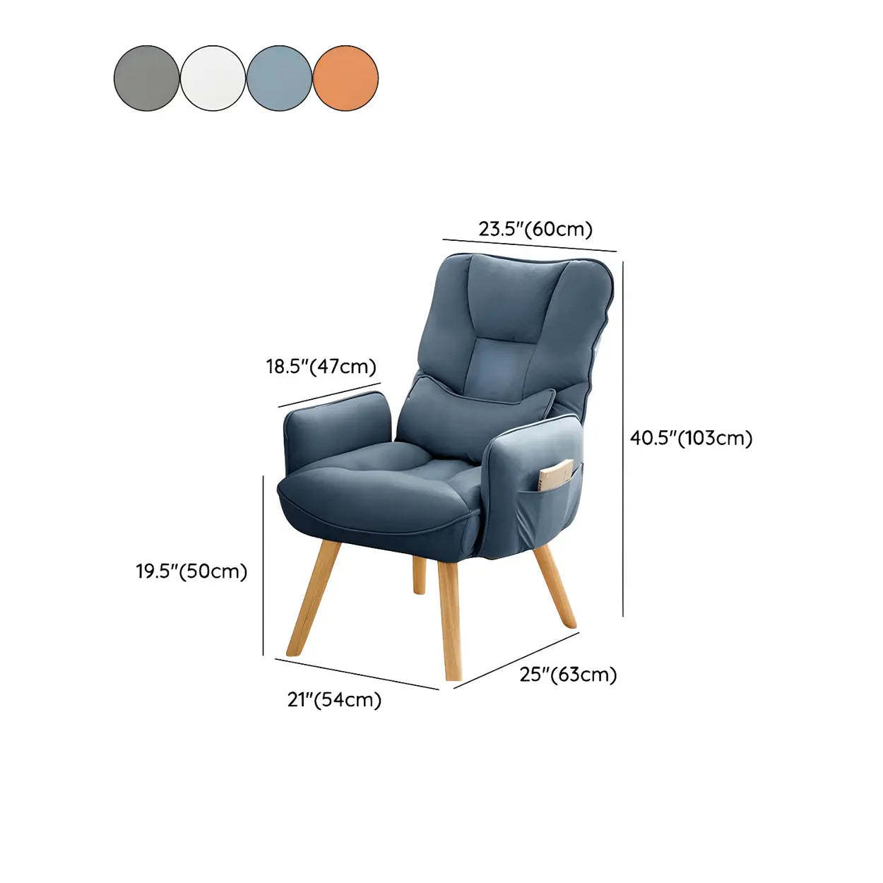 Adjustable Recliner Faux Leather Office Chair with Headrest