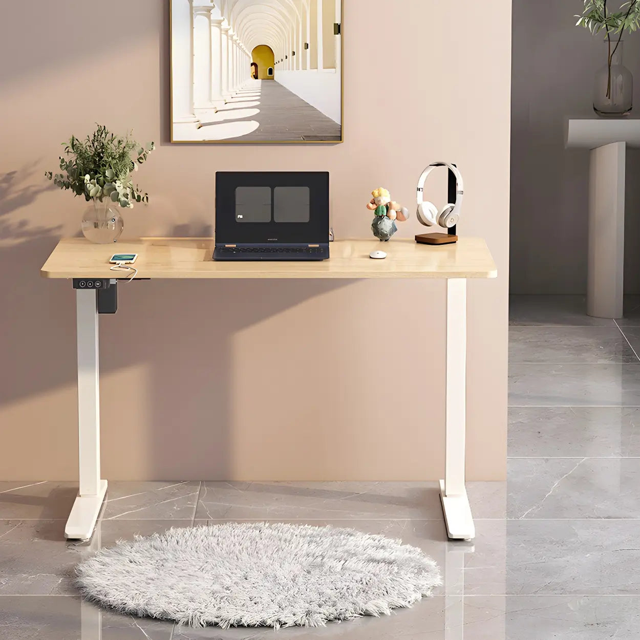 Adjustable Steel T-Shape Standing Desk