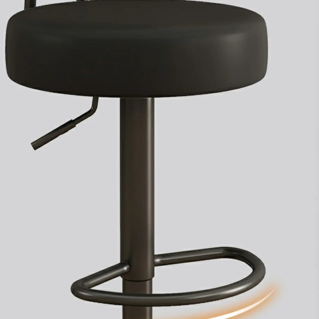 Adjustable Round Leather Swivel Bar Stool