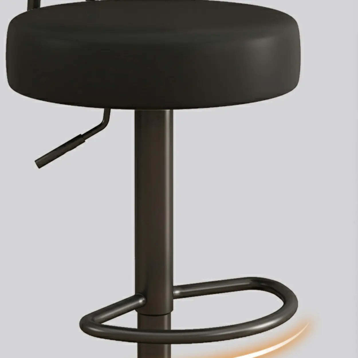 Adjustable Round Leather Swivel Bar Stool
