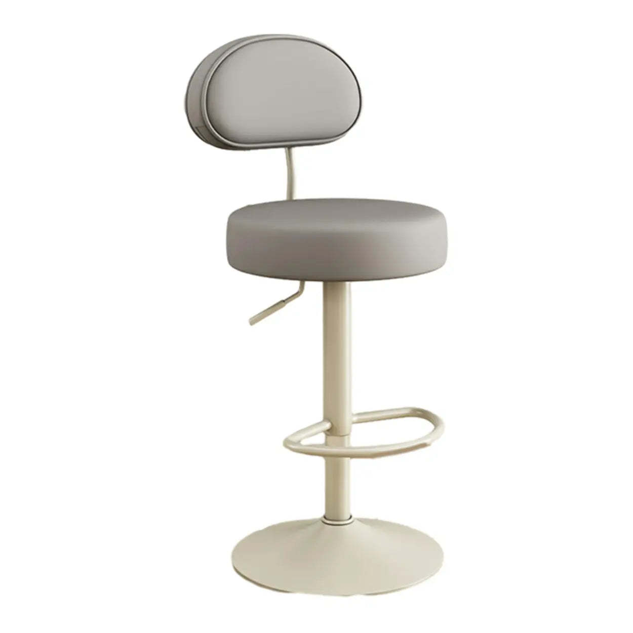 Adjustable Round Leather Swivel Bar Stool