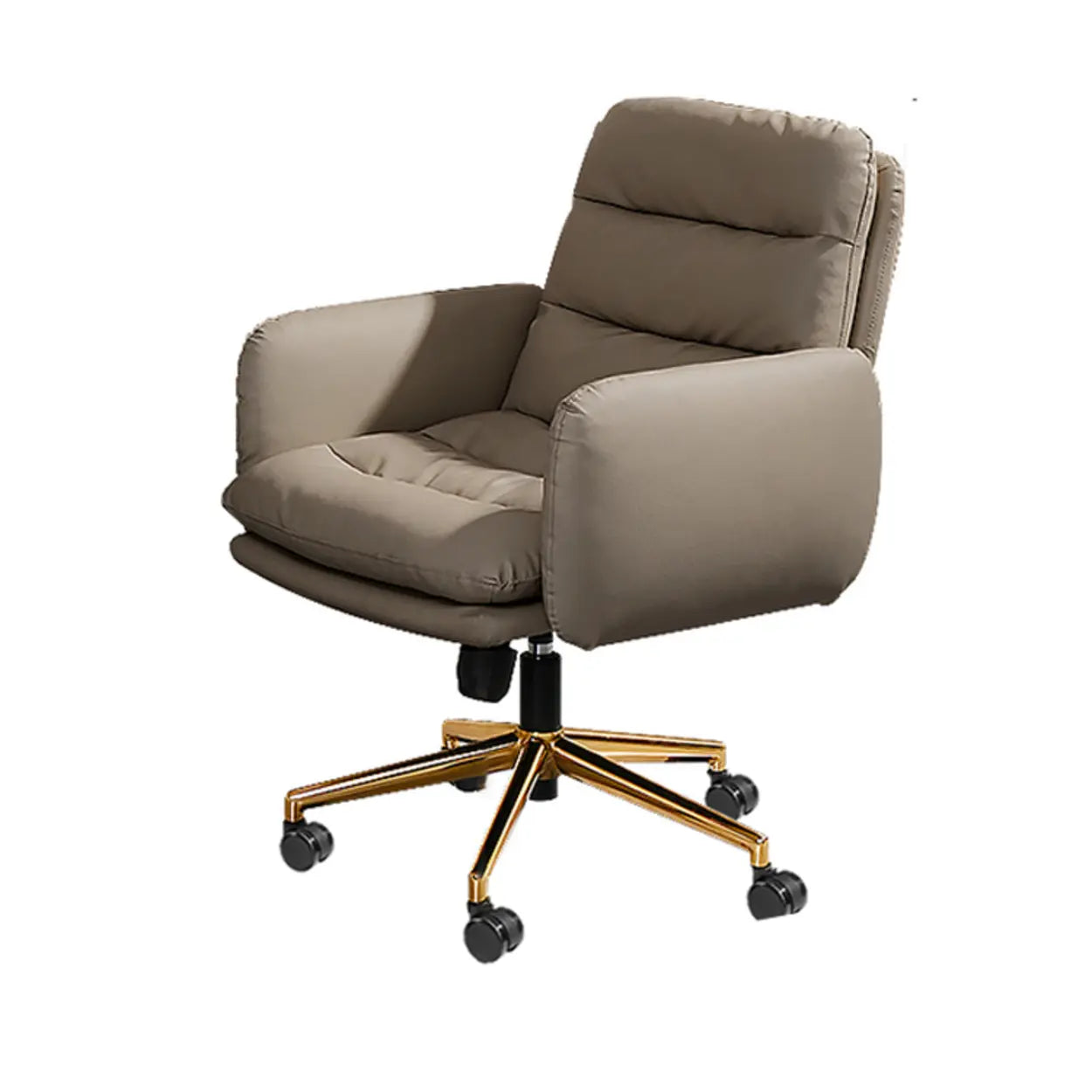 Adjustable Ergonomic Office Chair with Casters — Grey / Microfiber Leather