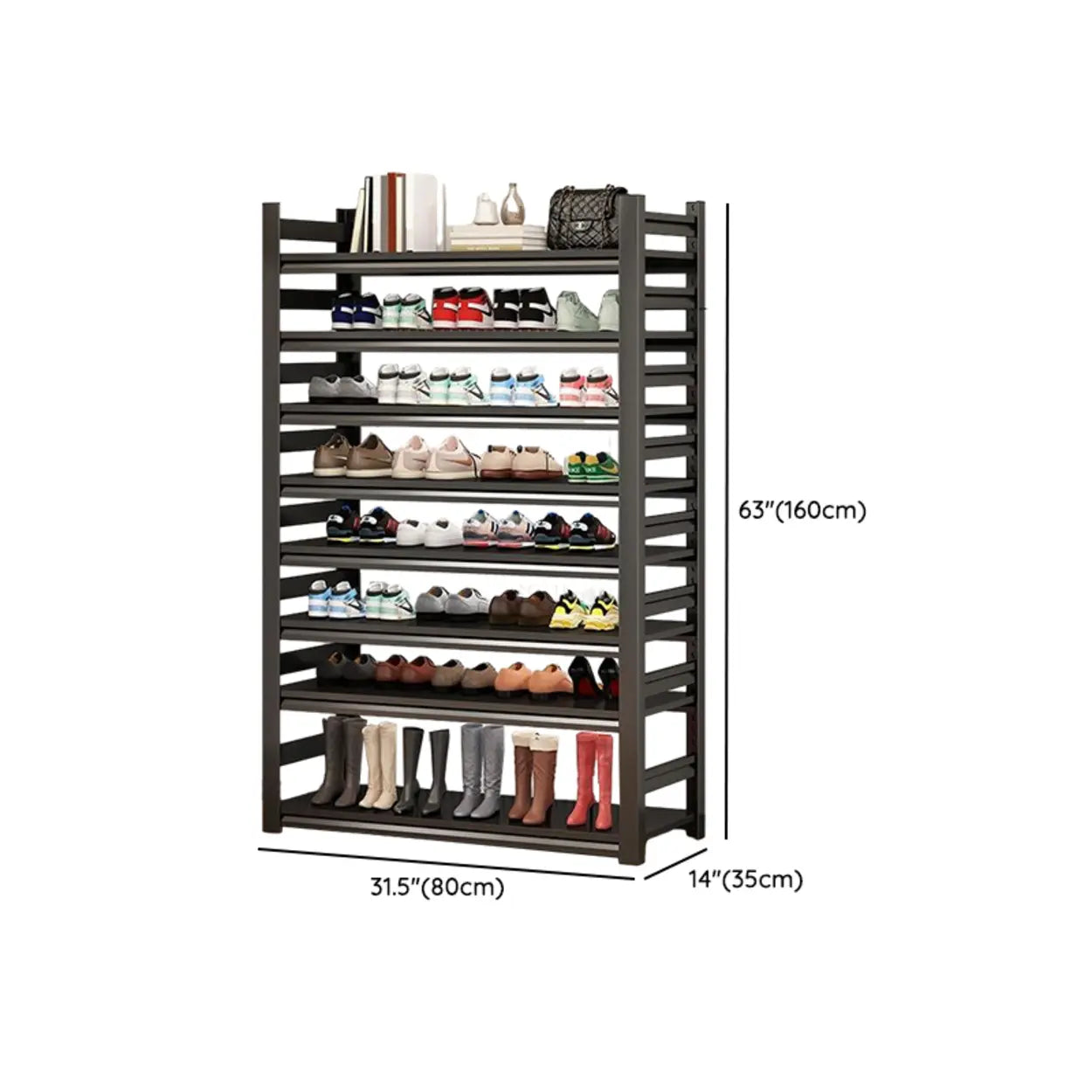 Metal Adjustable Shoe Rack — 8 Tiers