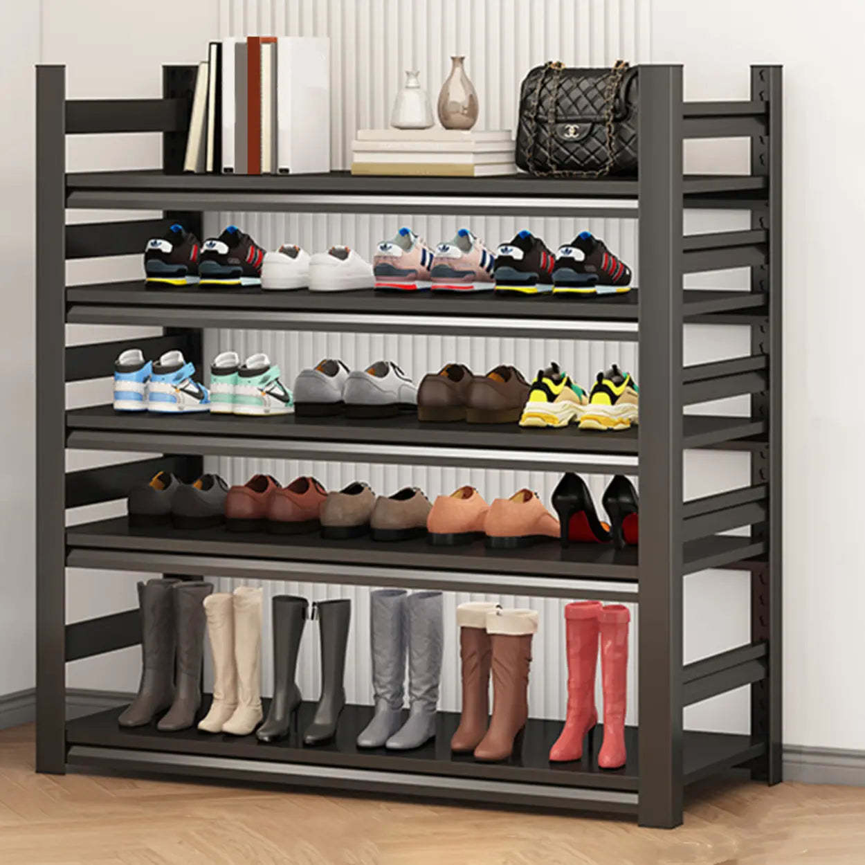 Metal Adjustable Shoe Rack — 4 Tiers