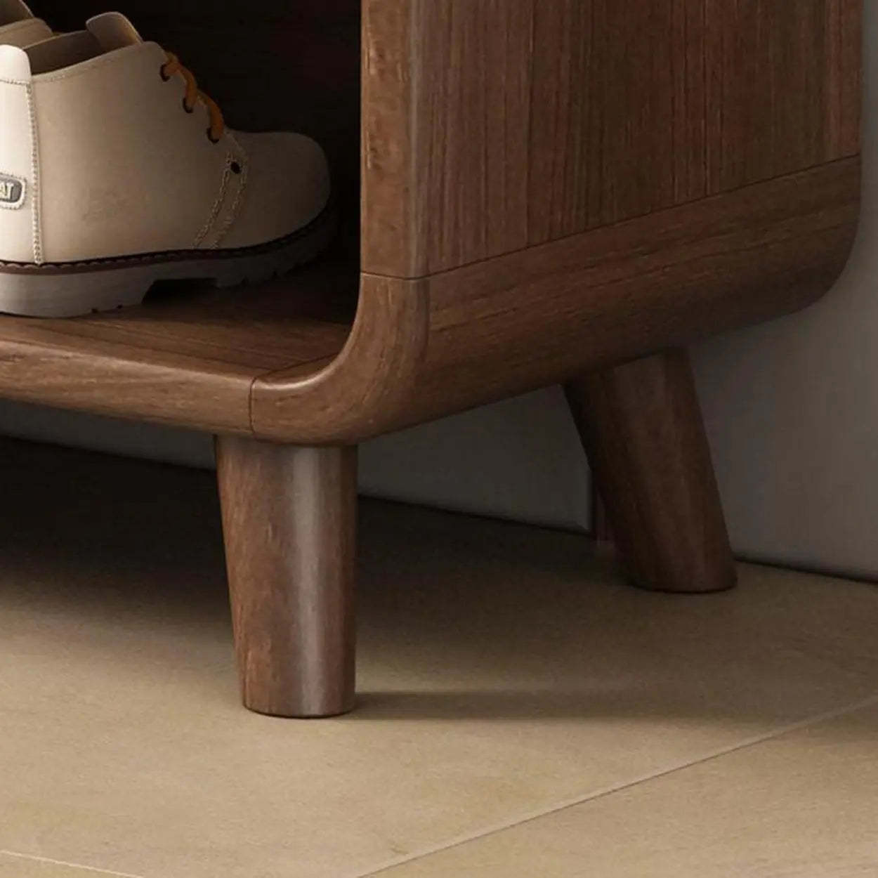 Adjustable Wood White Shoe Storage Cabinet
