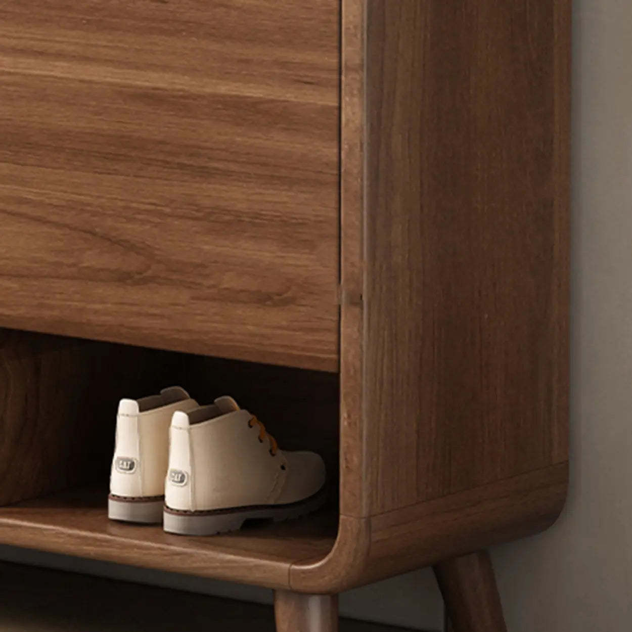 Adjustable Wood White Shoe Storage Cabinet