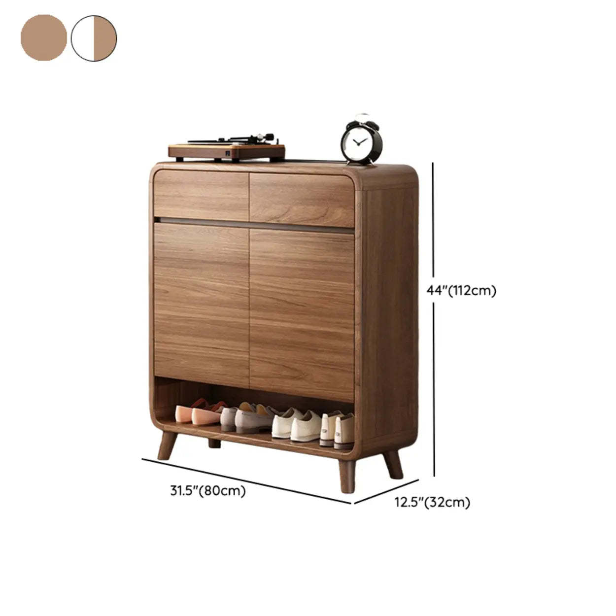 Adjustable Wood White Shoe Storage Cabinet