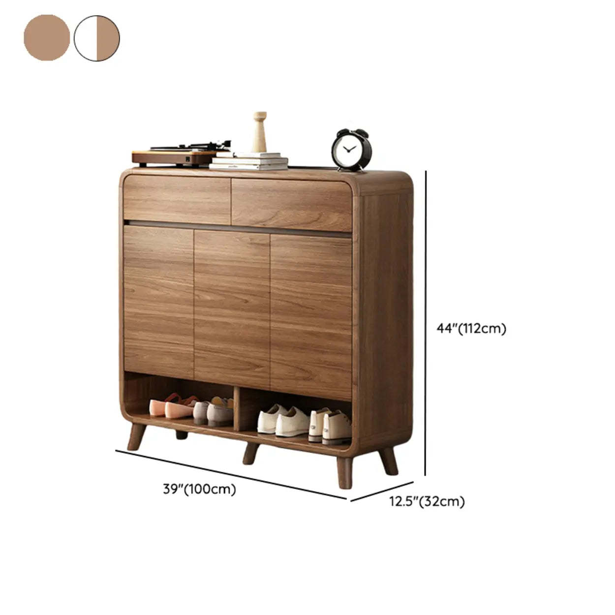 Adjustable Wood White Shoe Storage Cabinet