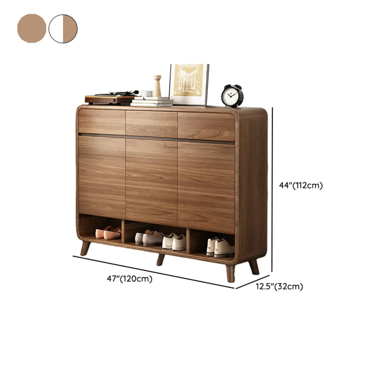 Adjustable Wood White Shoe Storage Cabinet