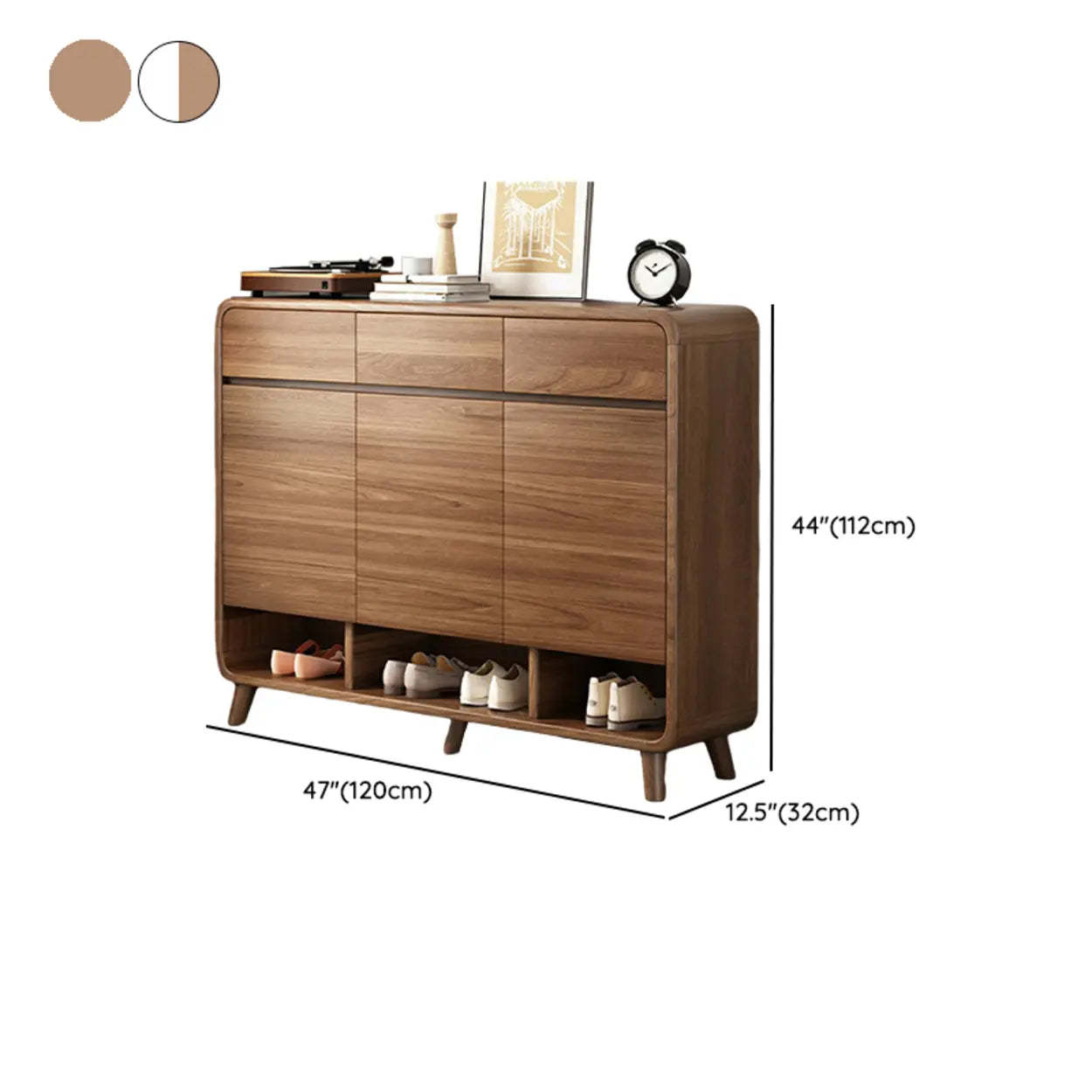 Adjustable Wood White Shoe Storage Cabinet