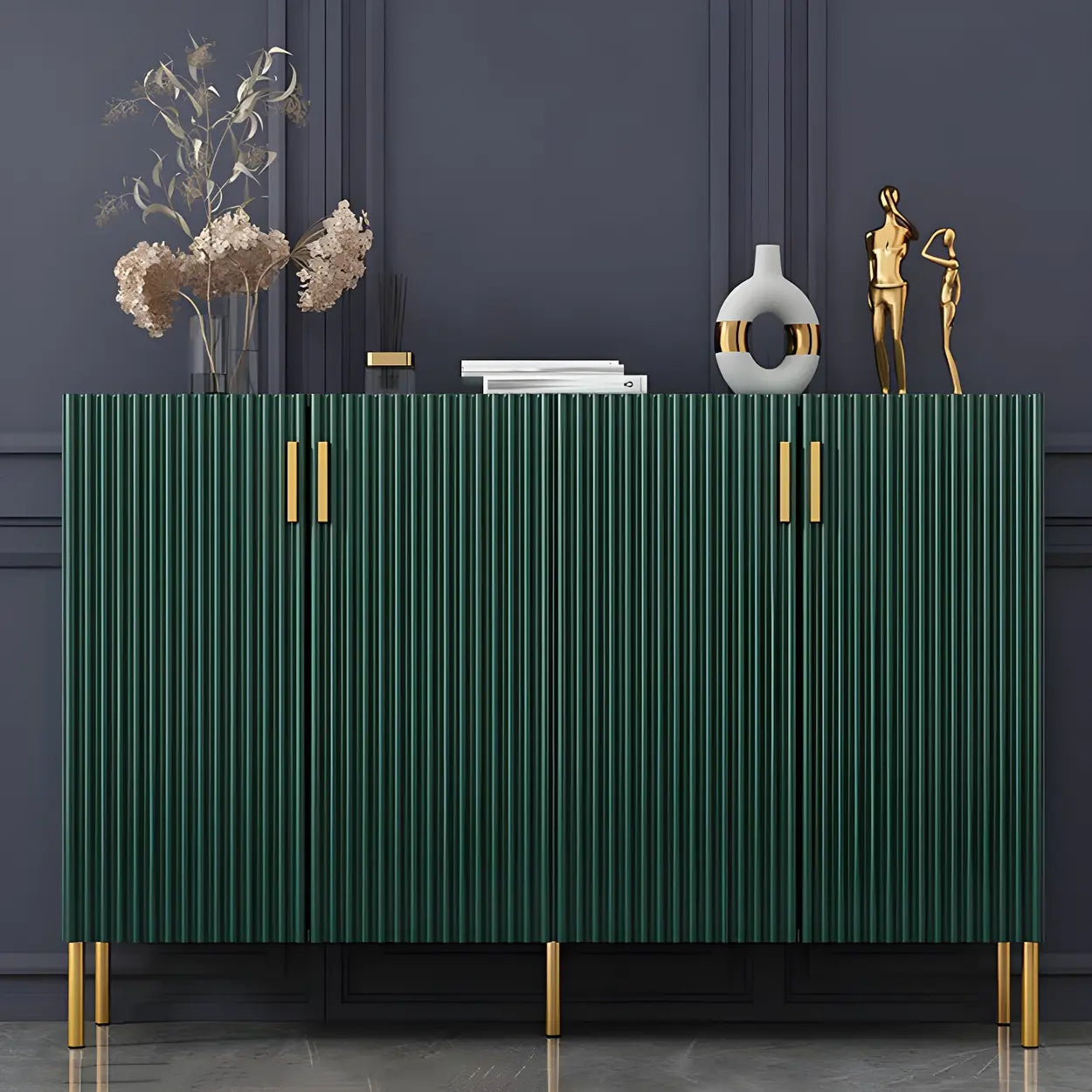 Closed-Back Wood Shoe Cabinet