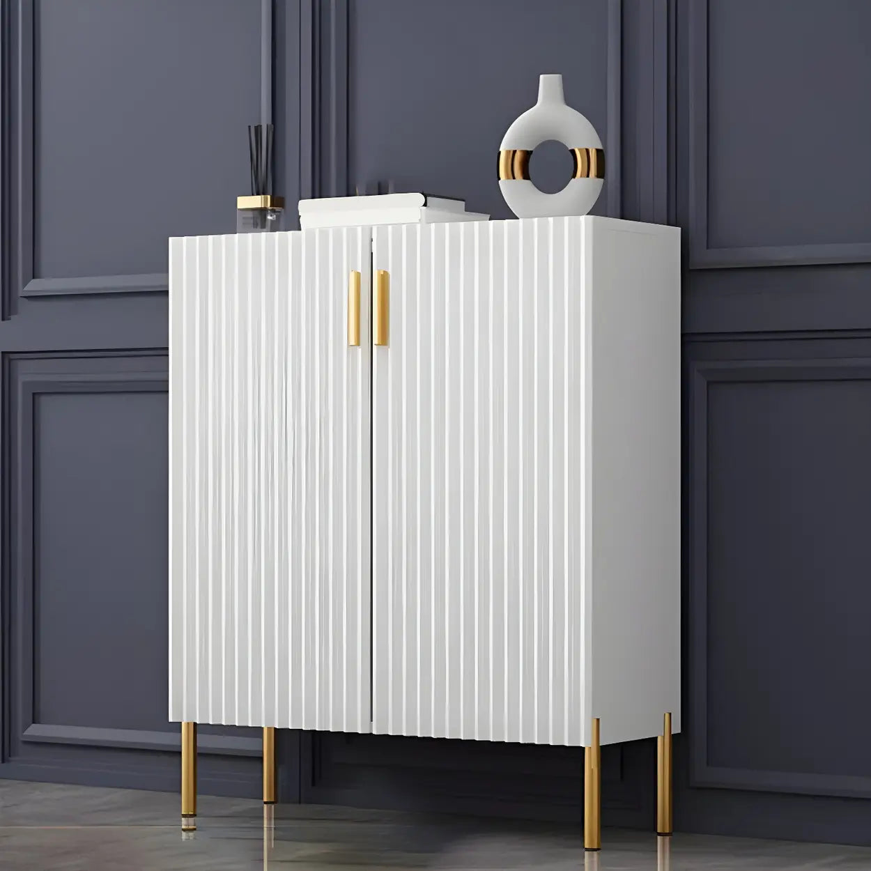 Closed-Back Wood Shoe Cabinet