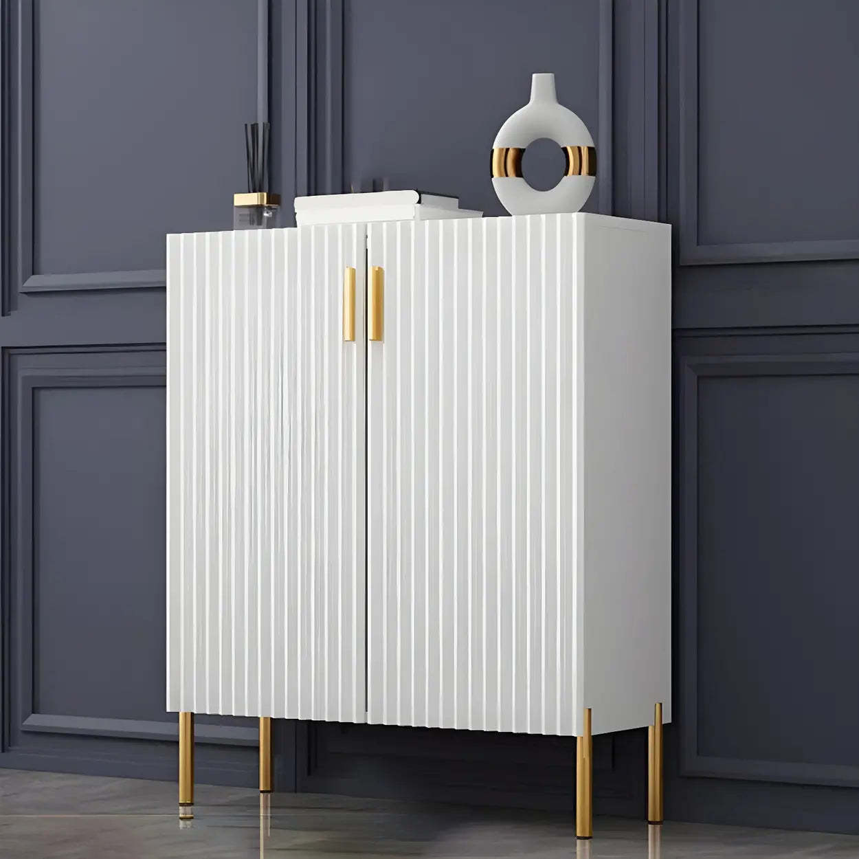 Closed-Back Wood Shoe Cabinet
