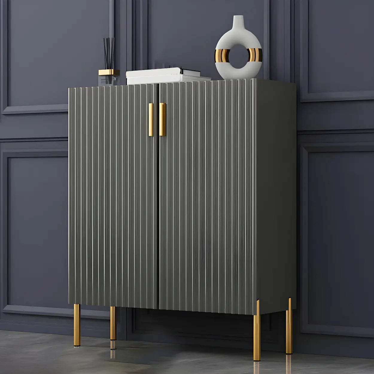 Closed-Back Wood Shoe Cabinet