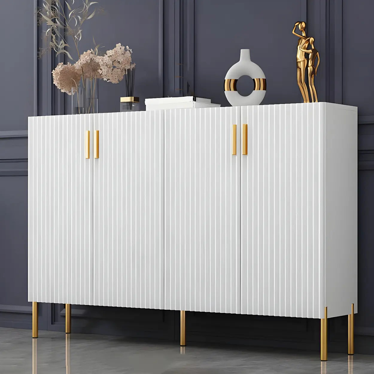 Closed-Back Wood Shoe Cabinet