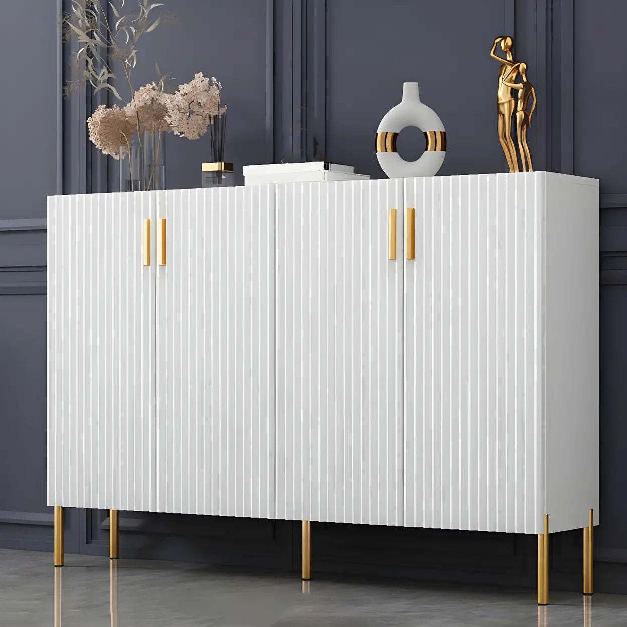 Closed-Back Wood Shoe Cabinet