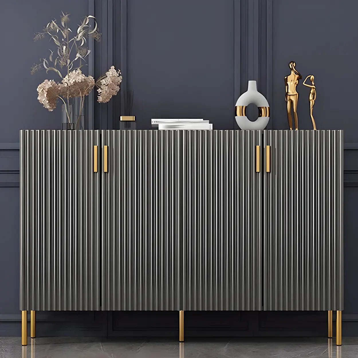 Closed-Back Wood Shoe Cabinet