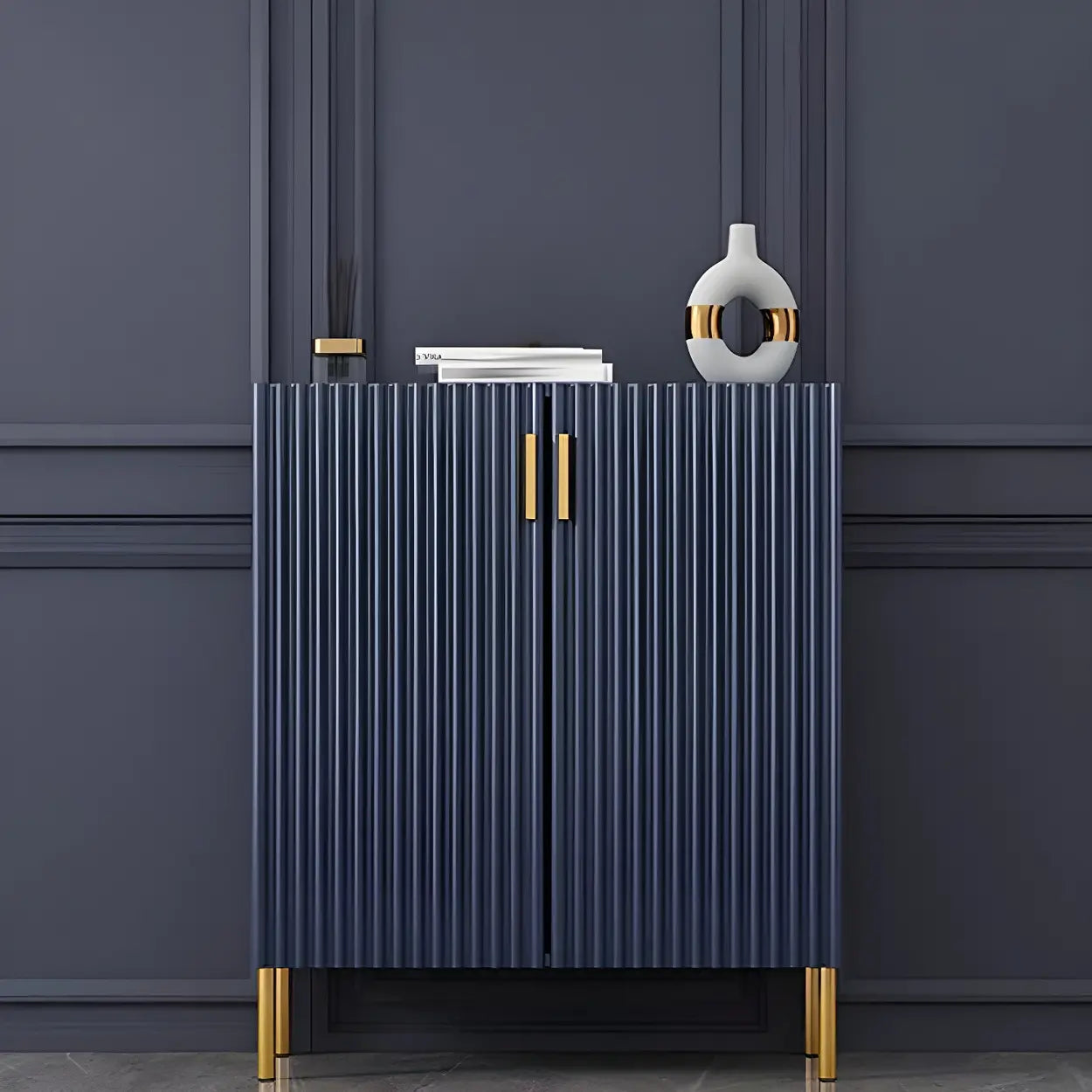 Closed-Back Wood Shoe Cabinet
