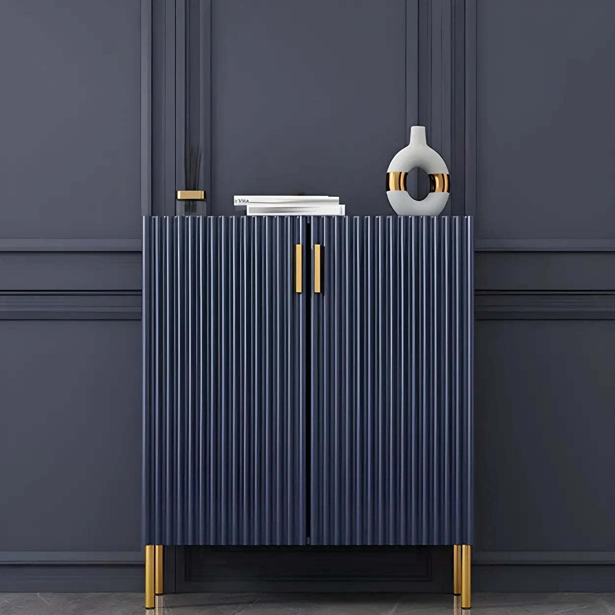 Closed-Back Wood Shoe Cabinet
