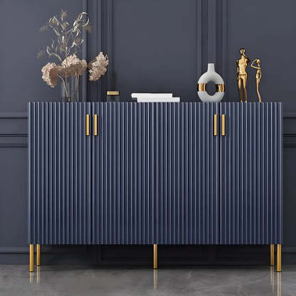 Closed-Back Wood Shoe Cabinet — Blue