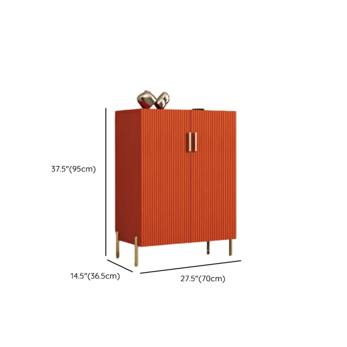 Adjustable Wood Orange Cabinet Large Buffet