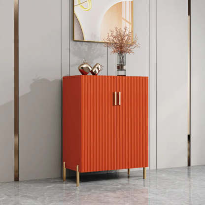 Adjustable Wood Orange Cabinet Large Buffet
