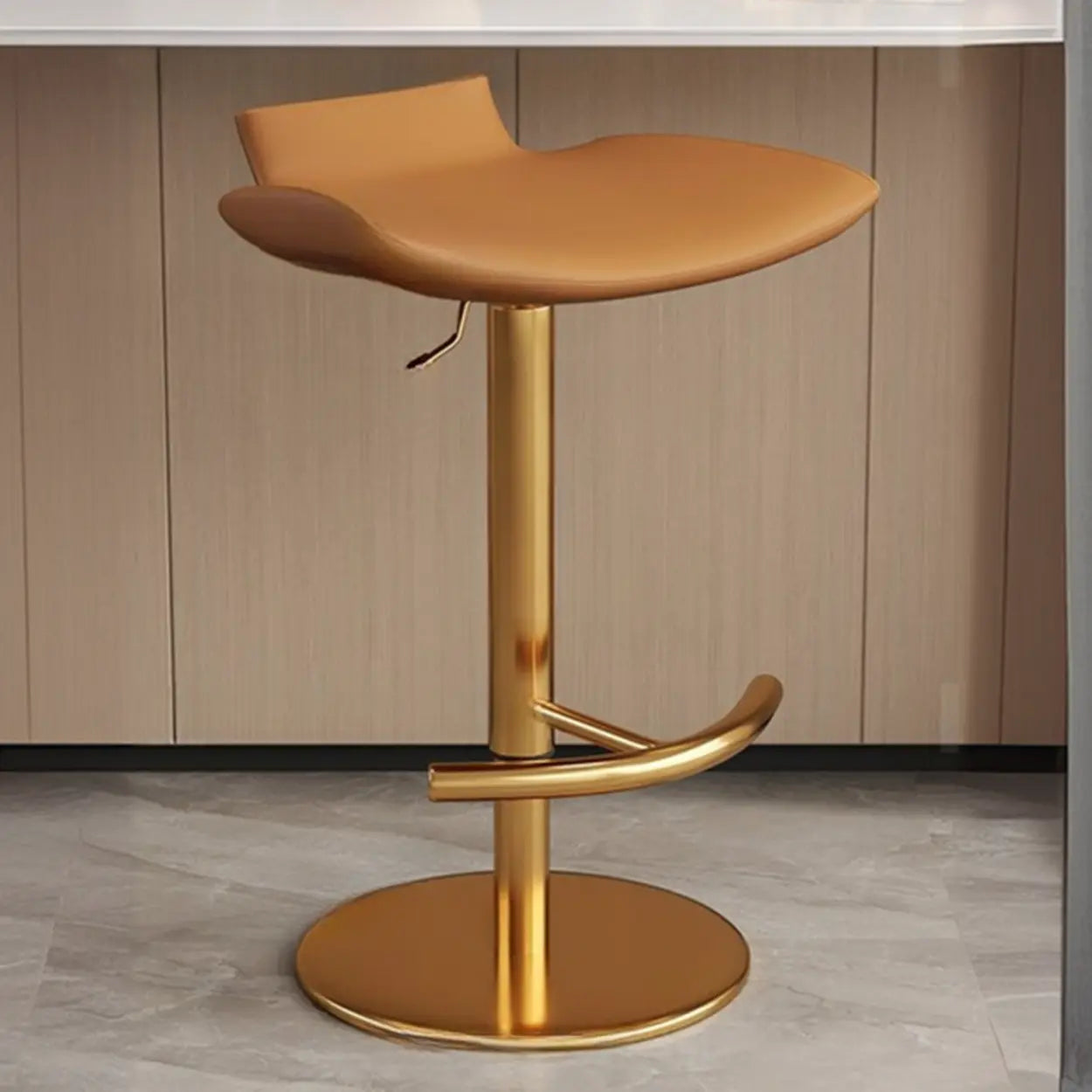 Adjustable Swivel Bucket Leather Bar Stool