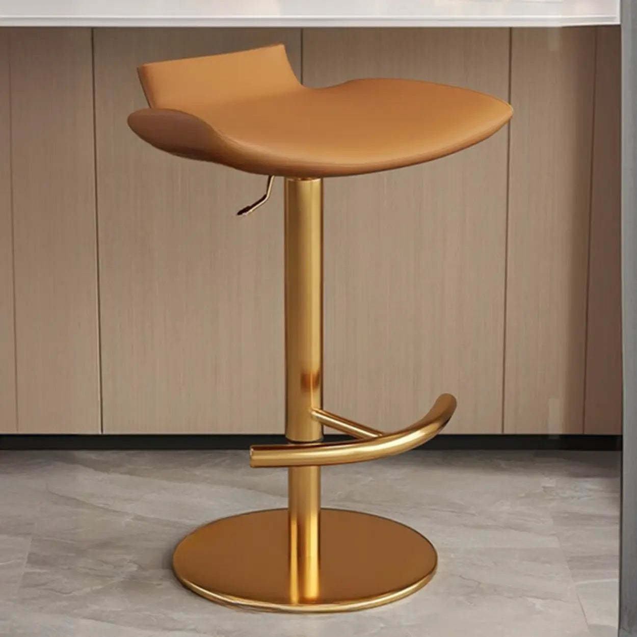 Adjustable Swivel Bucket Leather Bar Stool