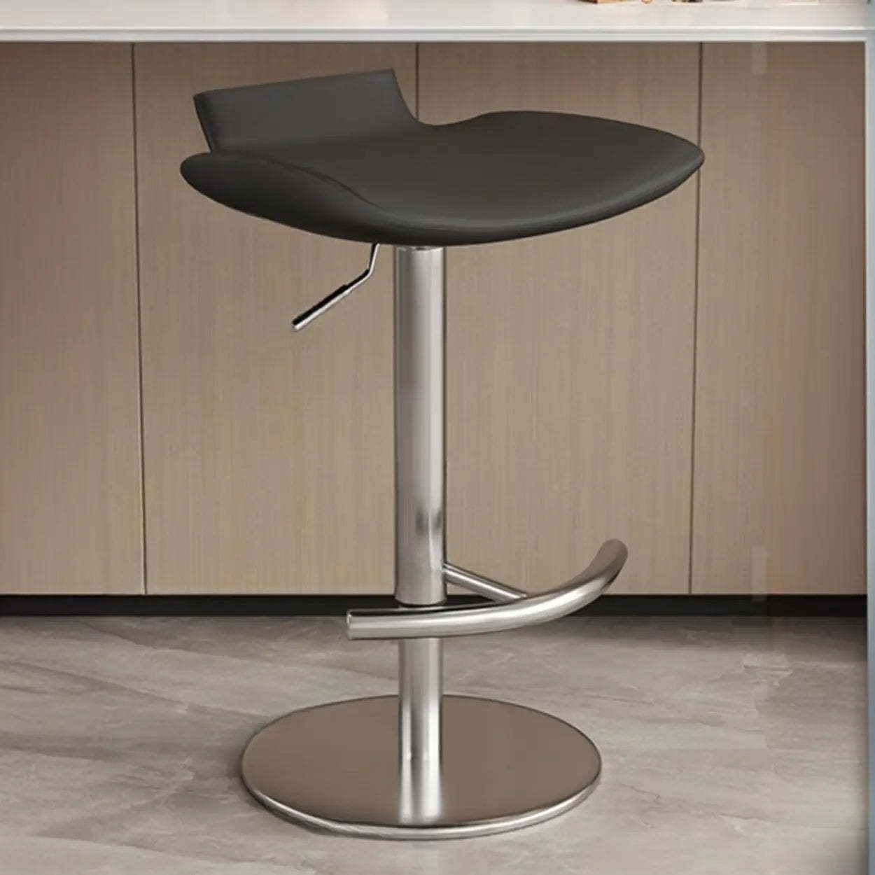 Adjustable Swivel Bucket Leather Bar Stool
