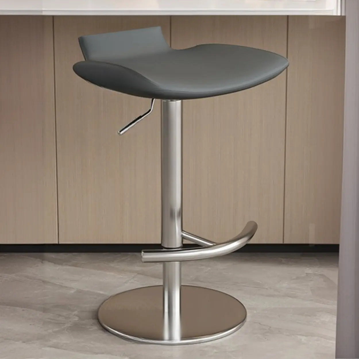 Adjustable Swivel Bucket Leather Bar Stool