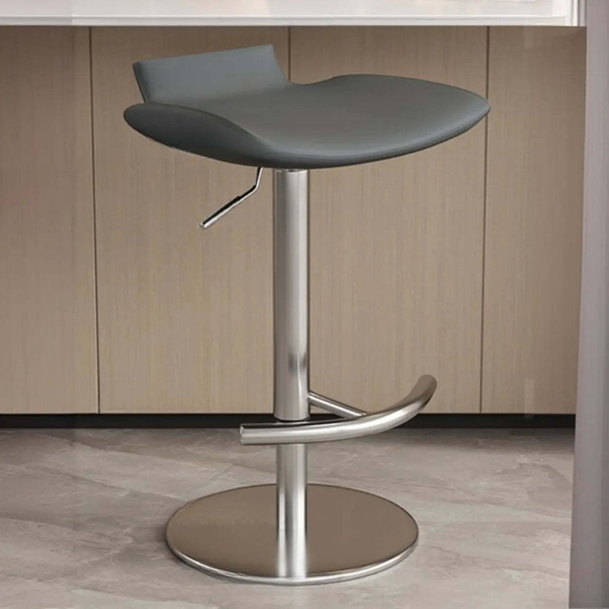 Adjustable Swivel Bucket Leather Bar Stool