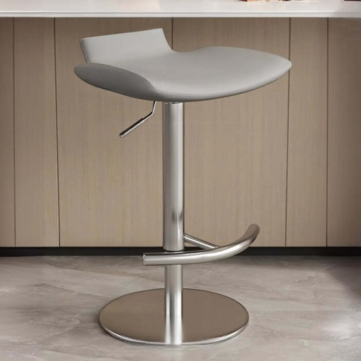 Adjustable Swivel Bucket Leather Bar Stool